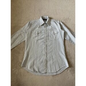 Flying R Ranchwear Men's 15.5/34C‎ White Pearl Snap Western Ranch Cowboy